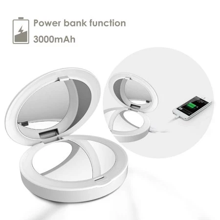 led化妝鏡（含外置充電器3000mah） led power bank mirror